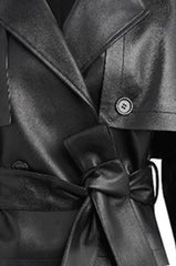 Street Style Cropped Leather Coat