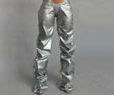 Pleated Gothic Loose Waist Trouser Silver / S