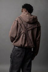 Exposed Seam Star Pullover Hoodie