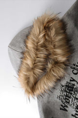 Fleece Fur Hood Gothic Zip Hoodie