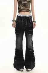 Vintage Washed Straight Leg Streetwear Jeans