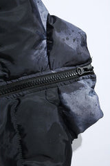 Washed Back Graphic Oversized Puffer Jacket