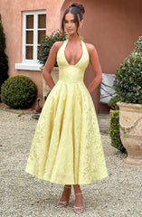 Halter Sleeveless Midi Dress