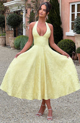 Halter Sleeveless Midi Dress