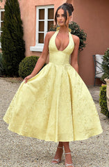 Halter Sleeveless Midi Dress