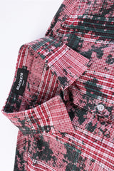 Distressed All Over Plaid Long Sleeve Shirt