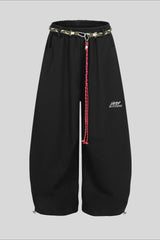 Rope Belt Minimal Wide Leg Sweatpants