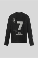 Faded Flag Number Graphic Long Sleeve T-Shirt