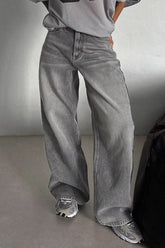 Casual Vintage High Waist Relaxed Straight Jeans