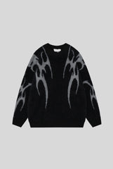 Mohair Flame Graphic Relaxed Sweater