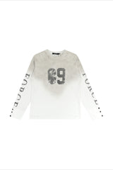 Distressed Number Graphic Long Sleeve T-Shirt