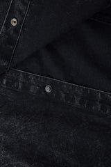 Studded Distressed Denim Short Sleeve Shirt