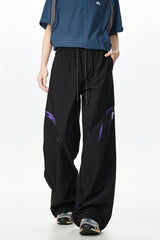 Contrast Panel Technical Wide Leg Pants