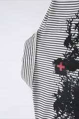 Layered Gothic Stripe Graphic Long Sleeve Shirt