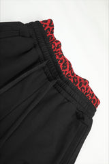 Leopard Waist Script Wide Leg Sweatpants