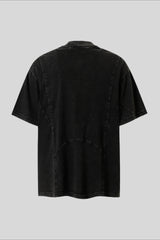 Studded Distressed Collar Washed Oversized Tee