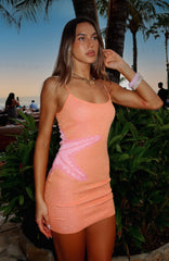 Endless Summer Vibes Knit Mini Dress Orange/Pink