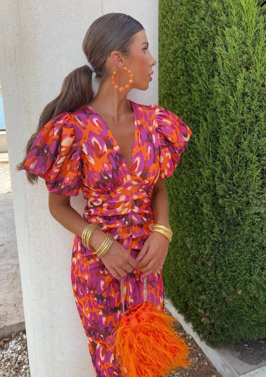 Puff Sleeves Dress