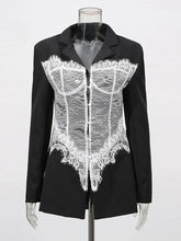 Lace Corset Blazer in Black