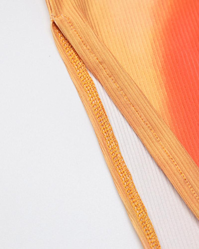 Earthen Gradient Stylish Maxi Slit Dress