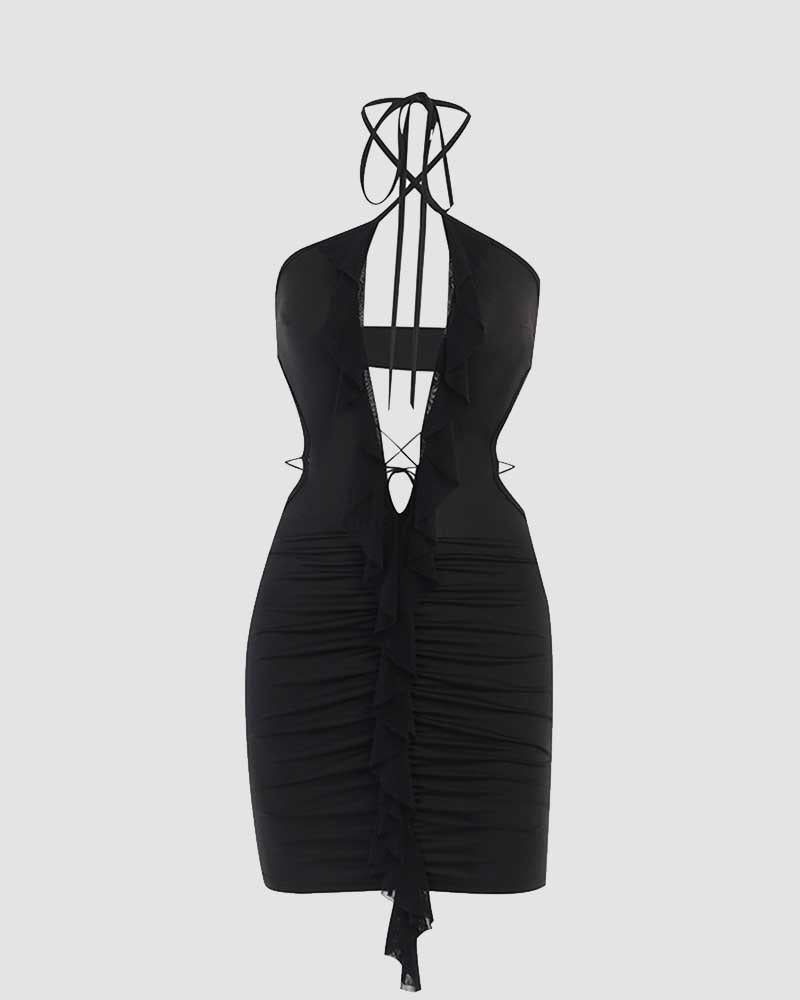 Elysium Witch Stylish Plunging Mini Dress