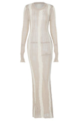 Ruth Splicing Textured Knit Maxi Dress
