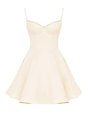 Vintage Cream Tulle Mini Dress