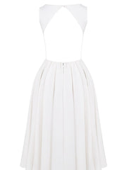 White Twill Midi Sundress
