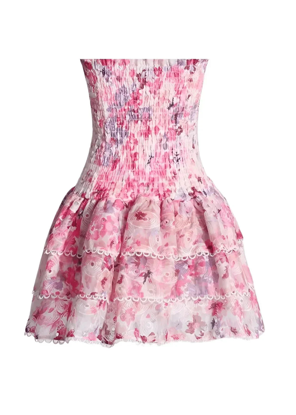 Strapless Floral Dress