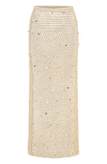 Dance With You Crochet Maxi Skirt Sand