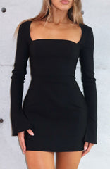 Living For Love Long Sleeve Mini Dress Black