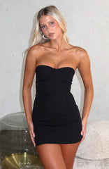 Short And Sweet Strapless Mini Dress Black