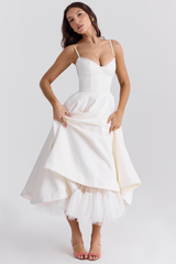 BRIGGITE - FIT AND FLARE BUSTIER TEA DRESS