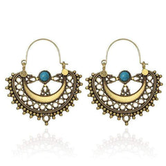 Boho Earrings - Chandelier Turquoise Mandala