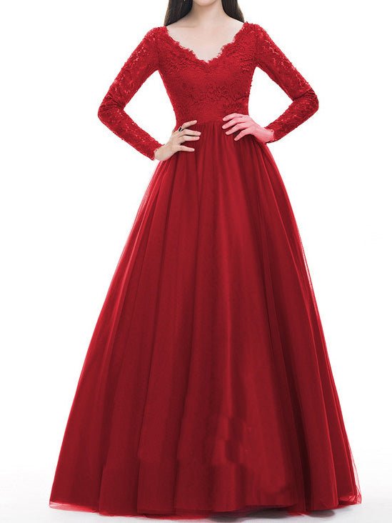 Lace Long Sleeve Party Dress
