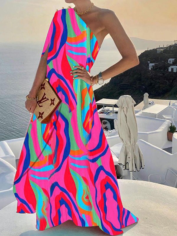 One Shoulder Swing Dress