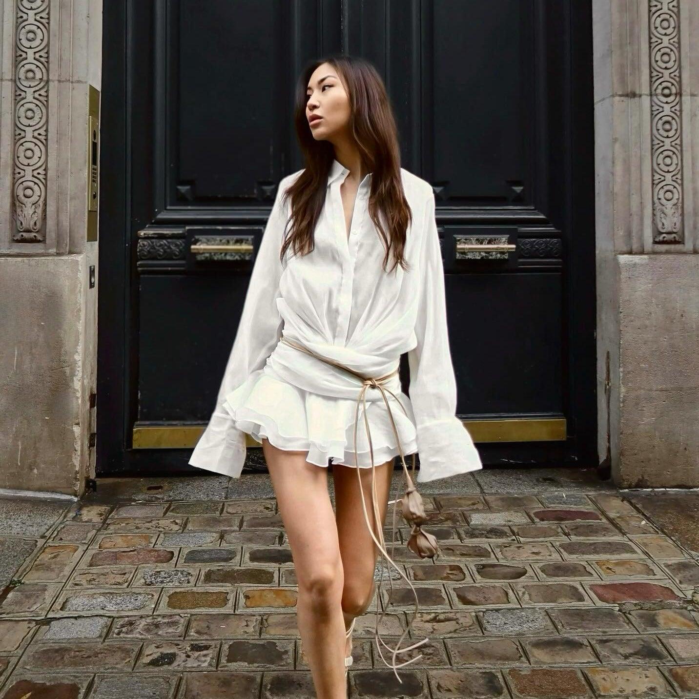 Pleated Short Dress