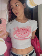 Cake Print Y2k Crop Top T-shirt WHITE / S t-shirt-250223