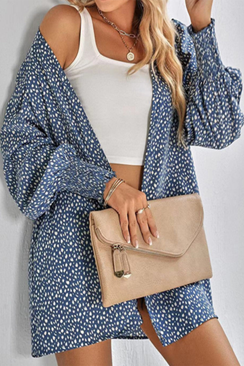 Street Leopard Cardigan Collar Tops(3 Colors)