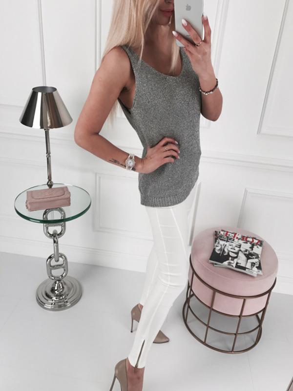 Princess Gray Knitting Vest Tops