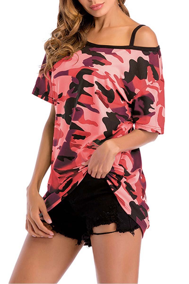 CityHottie Camouflage Strapless T-shirt