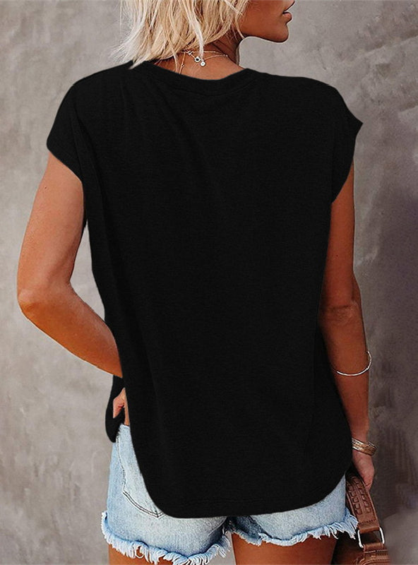 Round Neck Printed Short Sleeve T-shirt