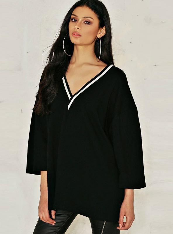 COLORS CASUAL T-SHIRTS WOMEN V-NECK