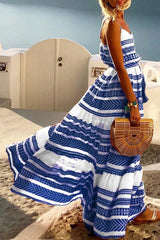 CityHottie Geometric Printed Loose Ankle Length Dress���4 colors���