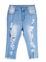 STRETCH HOLES SHORT JEANS