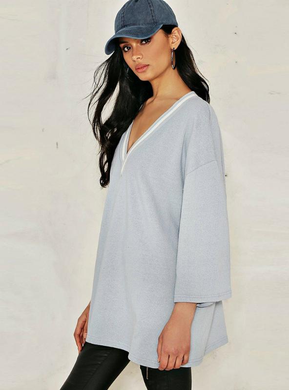 COLORS CASUAL T-SHIRTS WOMEN V-NECK