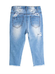 STRETCH HOLES SHORT JEANS
