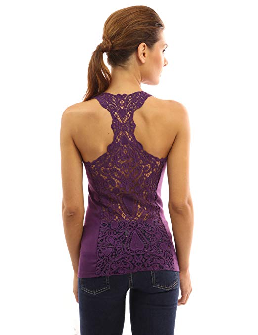 Women Crochet Lace Racerback Tank Top