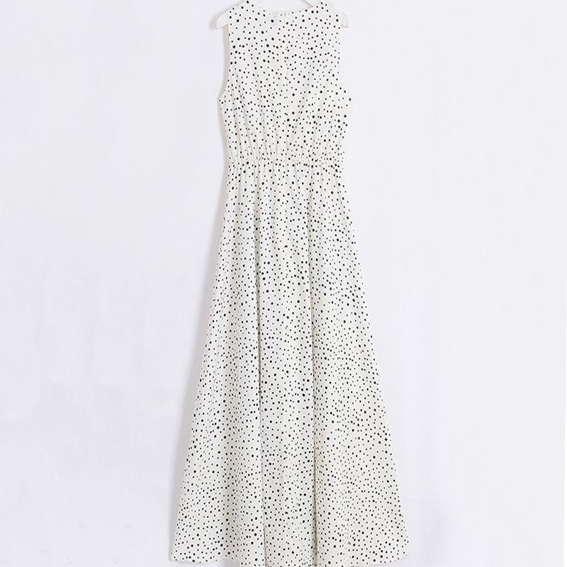 CityHottie V Neck Dot Printed Floor Length Dress(3 Colors)
