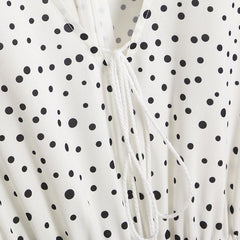 CityHottie V Neck Dot Printed Floor Length Dress(3 Colors)